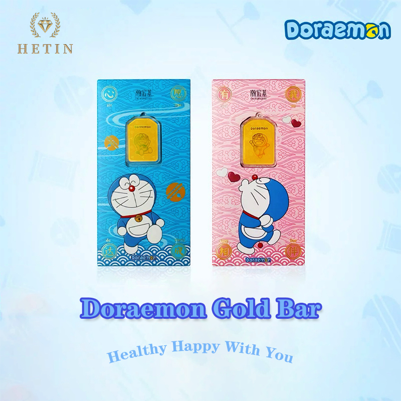 HETINDoraemon Gold Bar ซองแดง (0.1g) 999/24K Pure Gold Bar  IP Co Branded