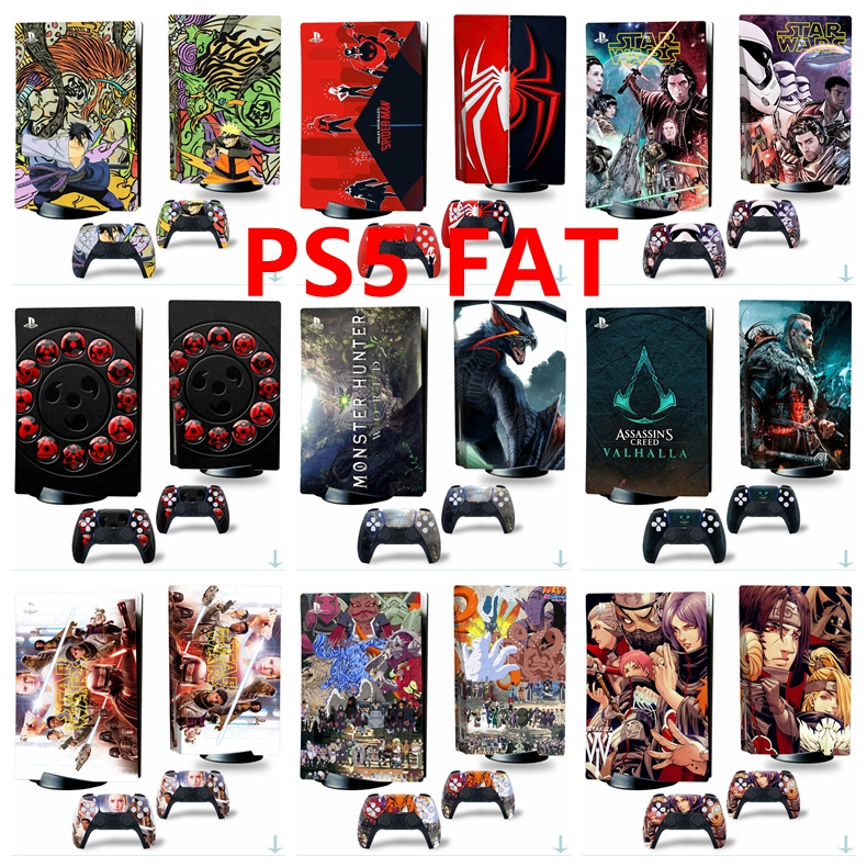 100 สีสติกเกอร์ผิวใช้งานร่วมกับ Sony Playstation 5 Fat Disc Edition ไวนิล Decal Wrap ฟิล์มป้องกันสํา