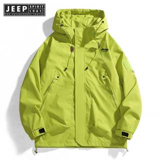 JEEP SPIRIT 1941 ESTD เสื้อกันหนาวเดินป่าสำหรับผู้ชาย