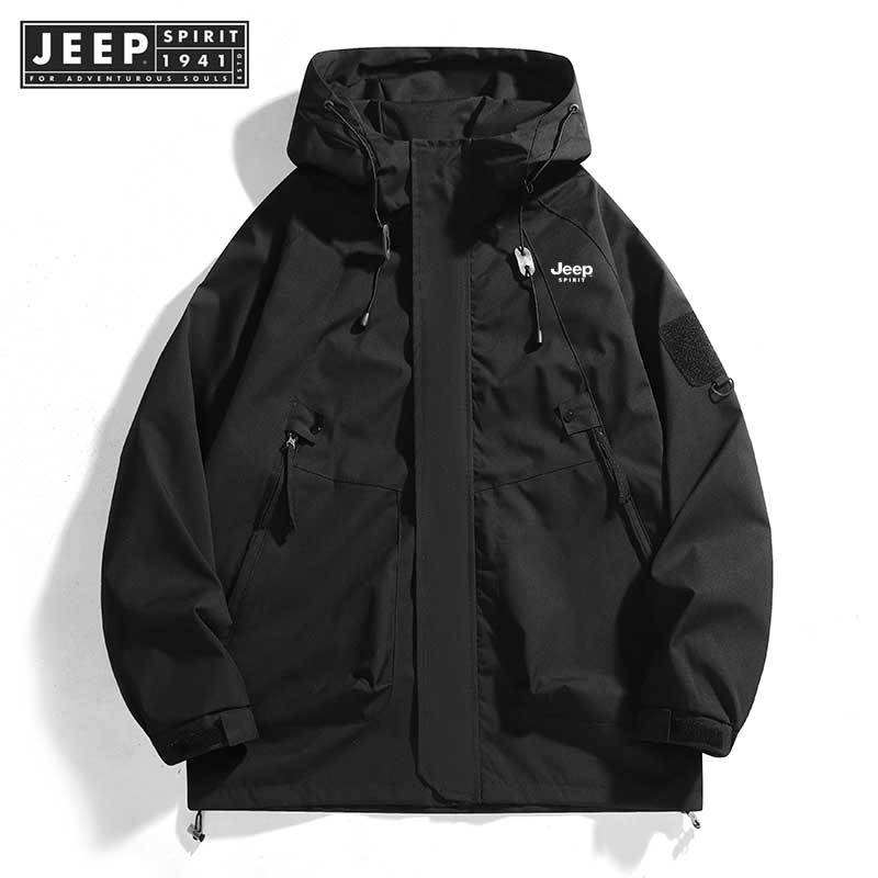 JEEP SPIRIT 1941 ESTD เสื้อกันหนาวเดินป่าสำหรับผู้ชาย รูปที่ 4