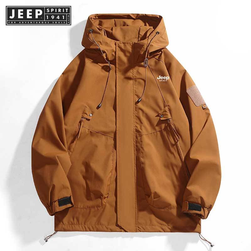 JEEP SPIRIT 1941 ESTD เสื้อกันหนาวเดินป่าสำหรับผู้ชาย รูปที่ 3