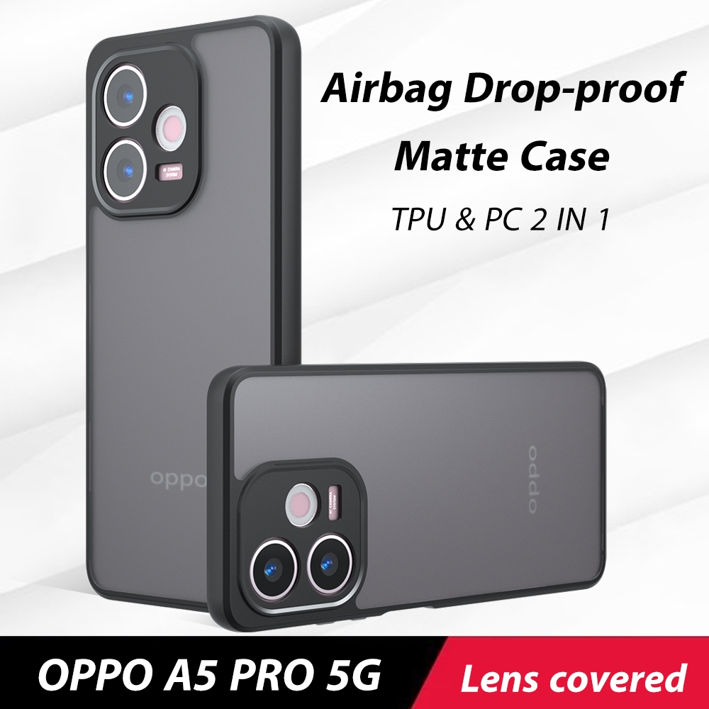 สําหรับ OPPO A5 Pro Casing No Yellowing Matte Transparent Hard Acrylic Phone Case Cover