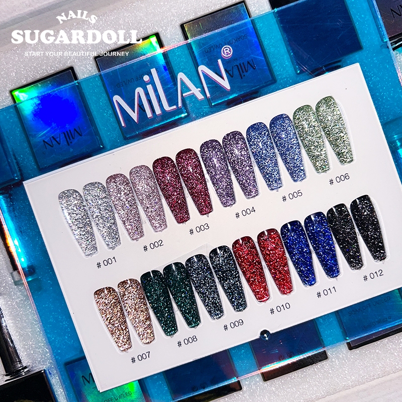 สีเจลแฟลช Milan ยกเซ็ต 12 สี ทาเล็บเจล สีแฟลช พร้อมส่งใน Bangkok