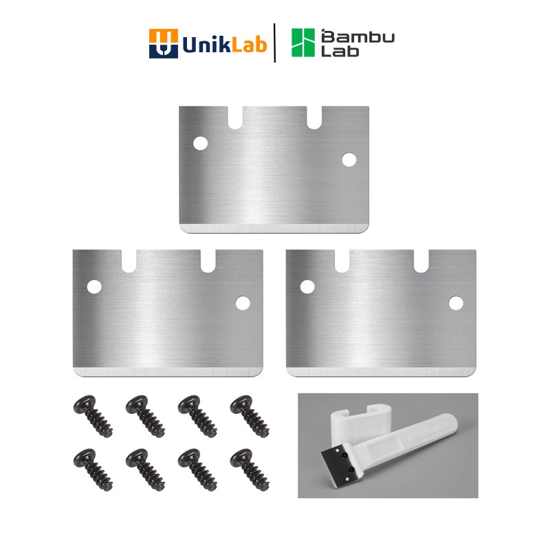Bambu Lab 3D Printer Accessories Heat Bed Platform Scraper SK5 Steel Blades (Pack of Three) for Bamb
