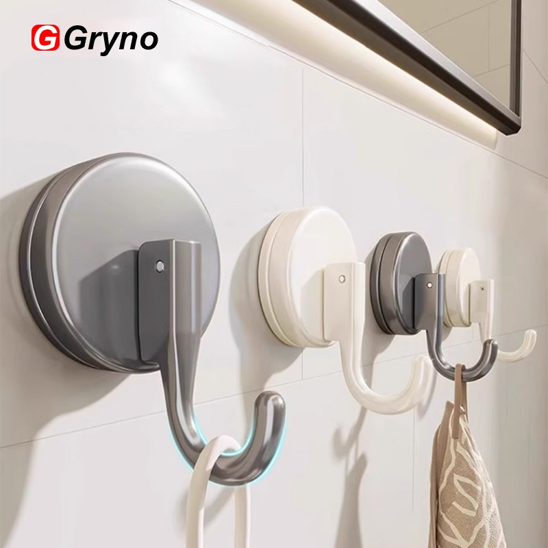 Gryno 4 ชิ้นดูดถ้วย Hook Wall Holder ไม่มีการเจาะสําหรับห้องครัวห้องน้ําผ้าเช็ดตัวแขวนเสื้อผ้า Heavy Duty อลูมิเนียม