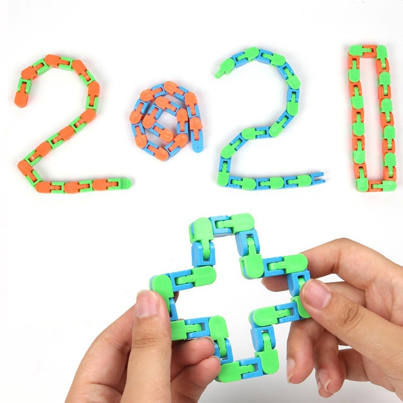 🔥 จัดส่งในกรุงเทพฯ 🔥โซ่งู ของเล่นเด็ก บล็อกอาคารที่ผิดรูป โซ่ผิดรูป เด็กเสริมพัฒนาการ