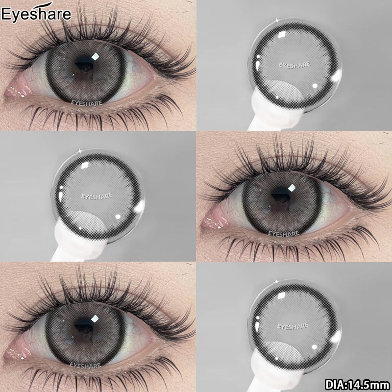 Eyeshare คอลแทคเลนส์ค่าสายตา 0.0~-6.00 คอนแทค ตาโต สีเทา ธรรมชาติ สไตล์ประจำวัน ส่งไวจากไทย