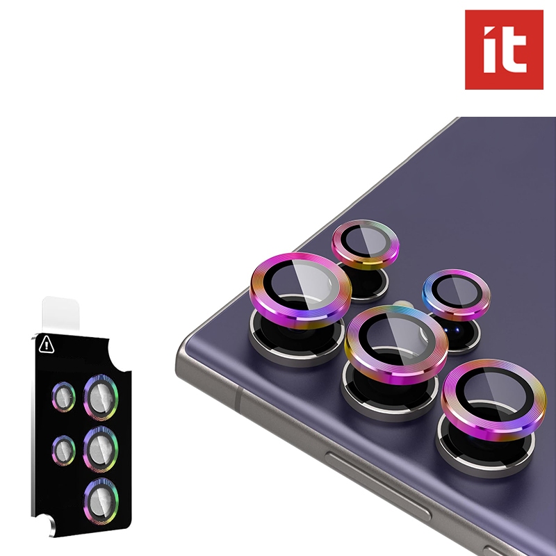 It สําหรับ Samsung Galaxy S24 S25 Ultra Plus ตัวป้องกันเลนส์กล้อง, กระจกนิรภัย AR + FA & 9H ป้องกันรอยขีดข่วนโลหะเลนส์ส่วนบุคคล, HD Clear กล้องป้องกัน,Titanium Black