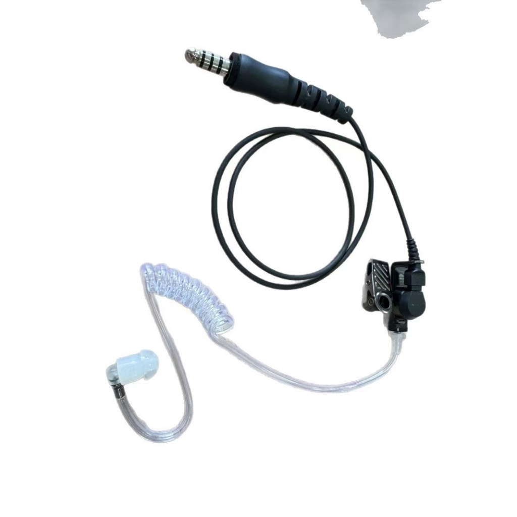 หูฟัง หูฟังเครื่องส่งรับวิทยุโทนเดียว 7.1 มม. เหมาะสําหรับอินเทอร์เฟซ PTT ยุทธวิธีพร้อมไมโครโฟนใช้พลเรือน