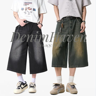 🔥D.H🔥 กางเกงยีนส์ขาสั้นผู้ชาย ยีนส์ ทรงหลวม สุดฮิตแฟชั่น กาง…