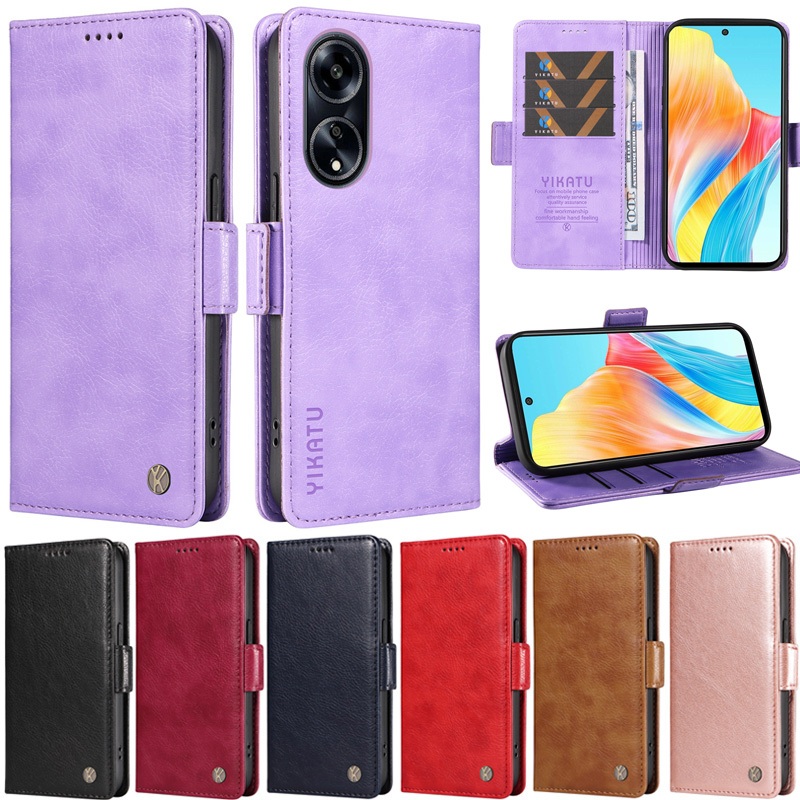 หรูหราปลอกสําหรับOppo A3 Pro 5G A3X 5G A3 4G A60 4G A79 5G A38 A18 A76 A96 4G A58 4G A78 5G A98 A78 4G Litchiฝาครอบหนังกรณีหนังกรณีหนังกรณีหนังกรณีหนังกรณีป้องกัน