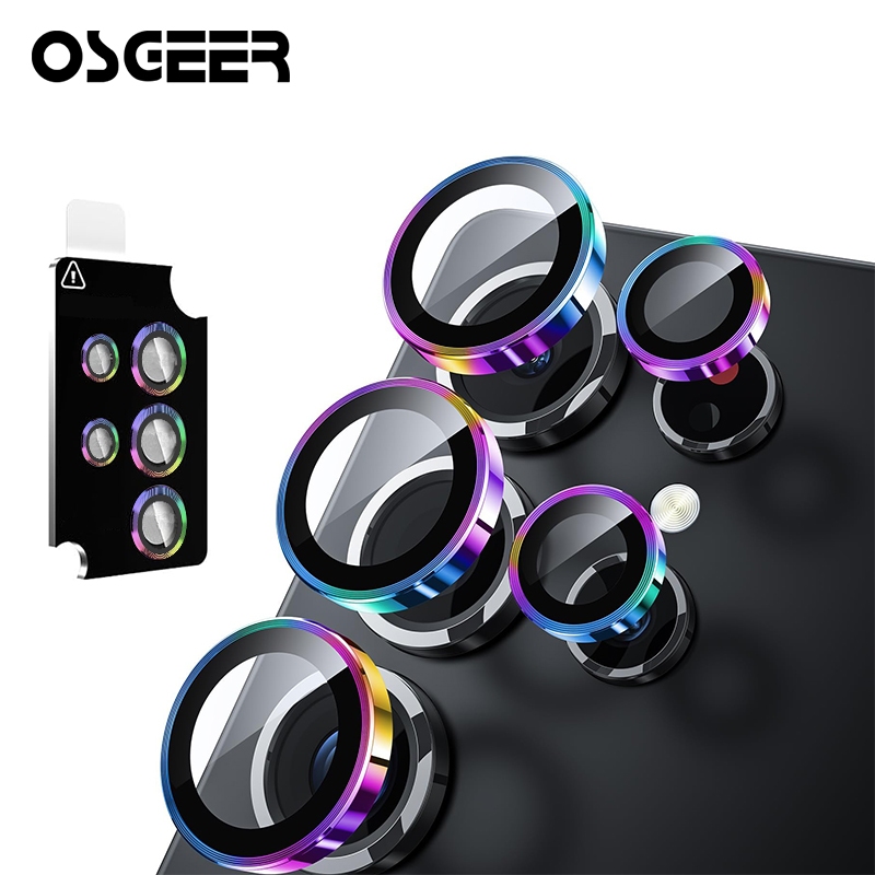 OSGEER สําหรับ Samsung Galaxy S26 S25 S24 S23 Ultra ตัวป้องกันเลนส์กล้อง, HD Clear, ป้องกันรอยขีดข่วน, กระจกนิรภัยบางเฉียบพร้อมอลูมิเนียมขอบ, ฟิล์มฝาครอบหน้าจอที่เป็นมิตร