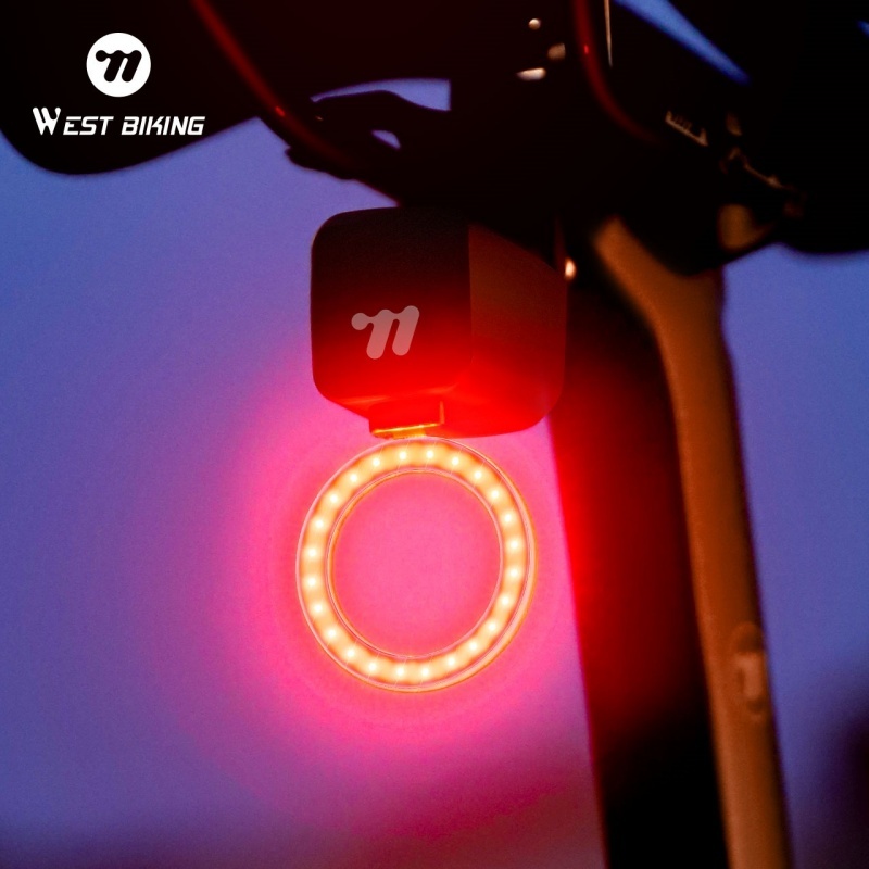 WEST BIKING จักรยานแบบพกพาไฟท้าย Pluggable เปลี่ยน LED จักรยานเสือภูเขาจักรยานเสือหมอบวงเล็บคู่ การถอดประกอบอย่างรวดเร็ว