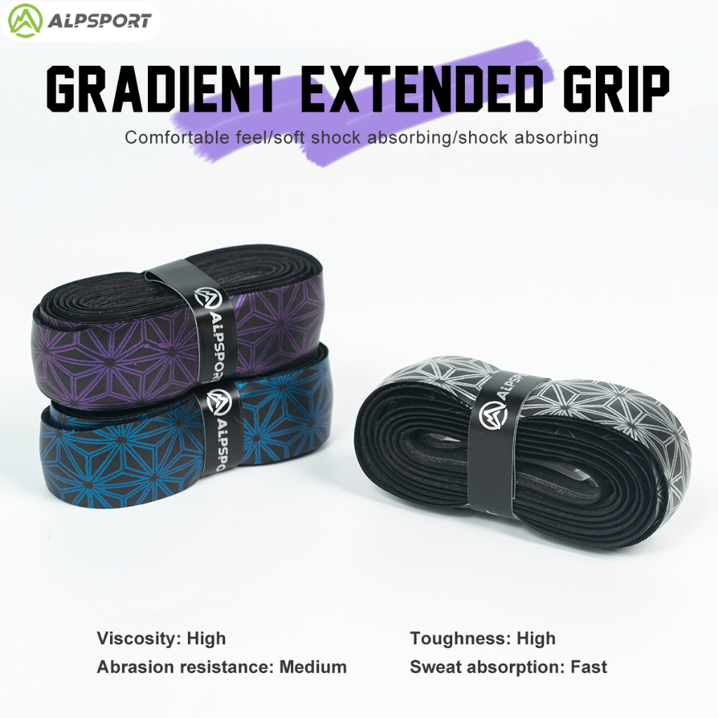 ​​Alpsport LK3.5 PU+EVA ชุดด้ามจับแร็กเก็ตกันลื่น 4 ชิ้น | โอเวอร์กริปไล่โทนสีสองสี | เทปจับกันเหงื่อระบายอากาศสําหรับแบดมินตัน/เทนนิส/สควอช | อุปกรณ์กีฬา 1-ชุด