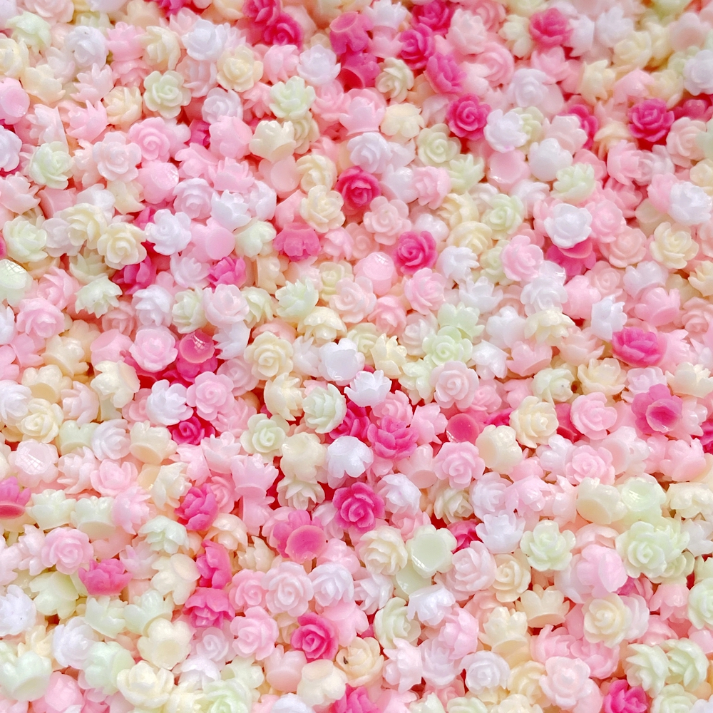 200 ชิ้นผสม 3 มม.เล็บเรซิ่น mini สี rose/camellia เล็บตกแต่ง DIY หัตถกรรมตกแต่งเล็บ 3D เครื่องประดับ - รูปที่ 5