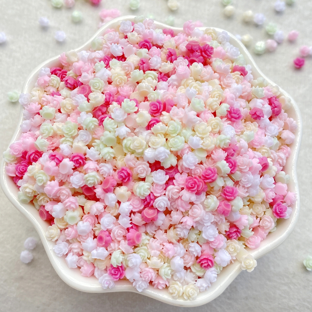 200 ชิ้นผสม 3 มม.เล็บเรซิ่น mini สี rose/camellia เล็บตกแต่ง DIY หัตถกรรมตกแต่งเล็บ 3D เครื่องประดับ - รูปที่ 6
