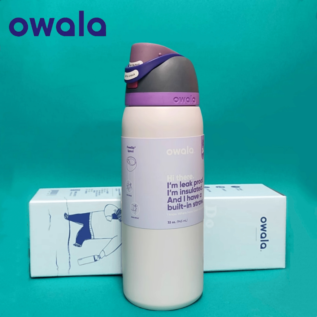 Owala FreeSip Water Bottle Double Walled Vacuum Insulated Metal, Leak Proof Locking Lid, BPA Free,24oz, 32oz