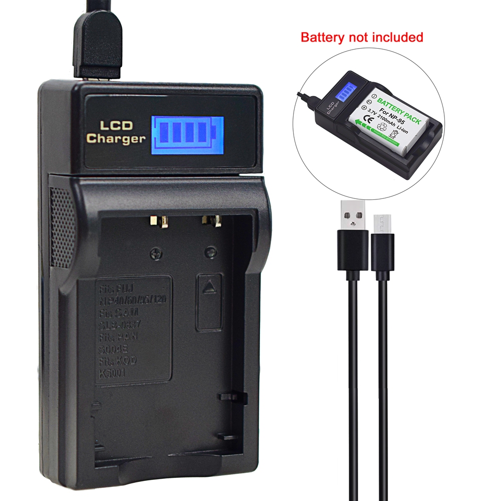 LCD USB แบตเตอรี่สําหรับ Fujifilm NP-95 X100S X30 X100T F31fd X70 จริง 三维 W1 กล้อง RICOH DB-90 BJ-9 