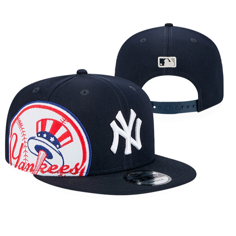 อินเทรนด์ MLB New York Yankees Snapback Cap Topi 9FIFTY เย็บปักถักร้อย Hip Hop หมวกปรับหมวก Unisex พ