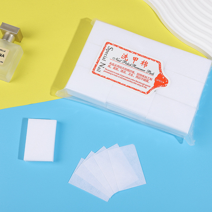 พร้อมส่ง แผ่นสําลี ผ้าฝ้าย  และ1000 ชิ้น เช็ดทําความสะอาดเล็บมือ เล็บเท้า สีขาว สําหรับทําเล็บเจล UV - รูปที่ 2