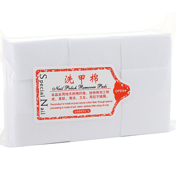 พร้อมส่ง แผ่นสําลี ผ้าฝ้าย  และ1000 ชิ้น เช็ดทําความสะอาดเล็บมือ เล็บเท้า สีขาว สําหรับทําเล็บเจล UV - รูปที่ 5