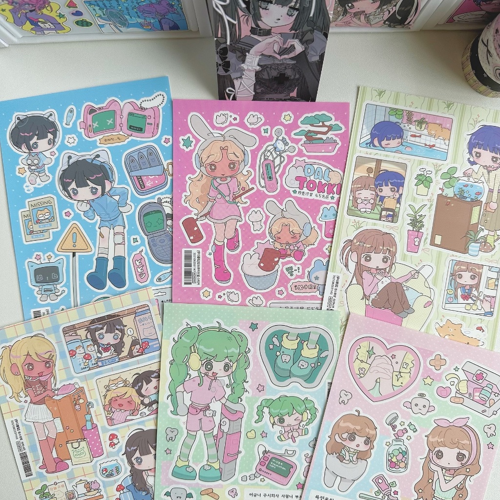 สติ๊กเกอร์เกาหลี น่ารักหวานเย็นญี่ปุ่น ชิบูย่า สาวสติกเกอร์ น่ารัก ตัวอักษรสติกเกอร์คู่มือไดอารี่โน๊ตบุ๊ควางแผนสมุดเครื่องเขียน ทําเอง ตกแ