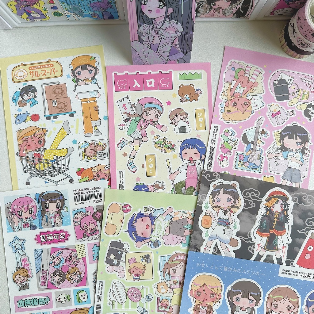 น่ารักหวานเย็นญี่ปุ่นชิบูย่าสาวสติ๊กเกอร์เกาหลีคาวาอี้การ์ตูนตัวละครย2เคสติกเกอร์บัญชีมือไดอารี่วางแผนโน๊ตบุ๊คสมุดภาพ ทําเอง สติกเกอร์ตกแ
