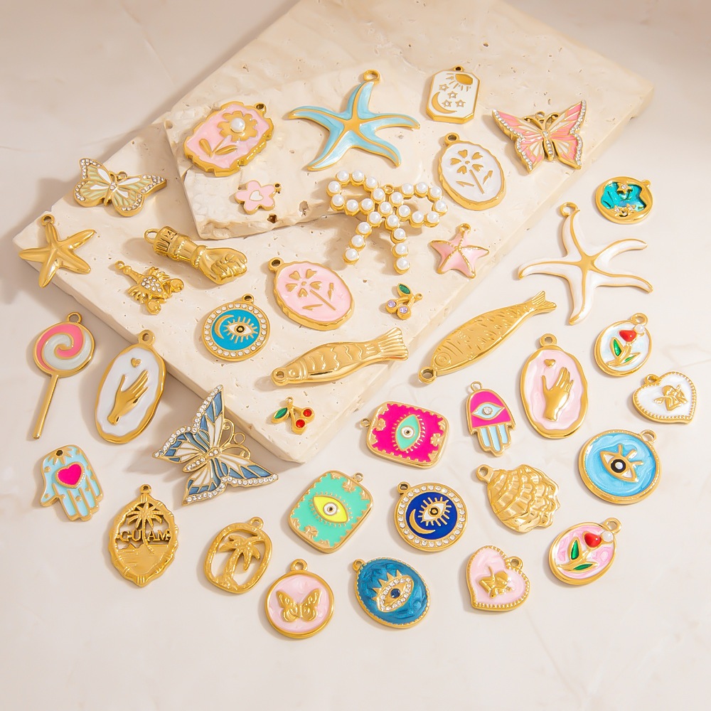 จี้ชุดชายหาดสแตนเลส Dainty DIY จี้เดี่ยวสไตล์โบฮีเมียนไม่ซีดจางอุปกรณ์เสริมเครื่องประดับ