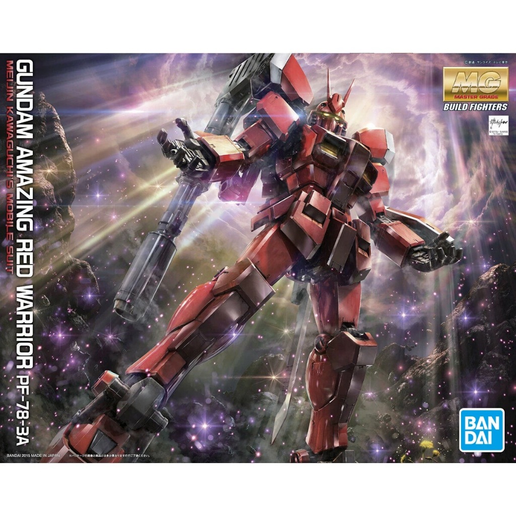 BANDAI ชุดโมเดล GUNDAM MG 1/100 PF-78-3A GUNDAM AMAZING RED WARRIOR GUNDAM BUILD FIGHTERS TRY MBFT