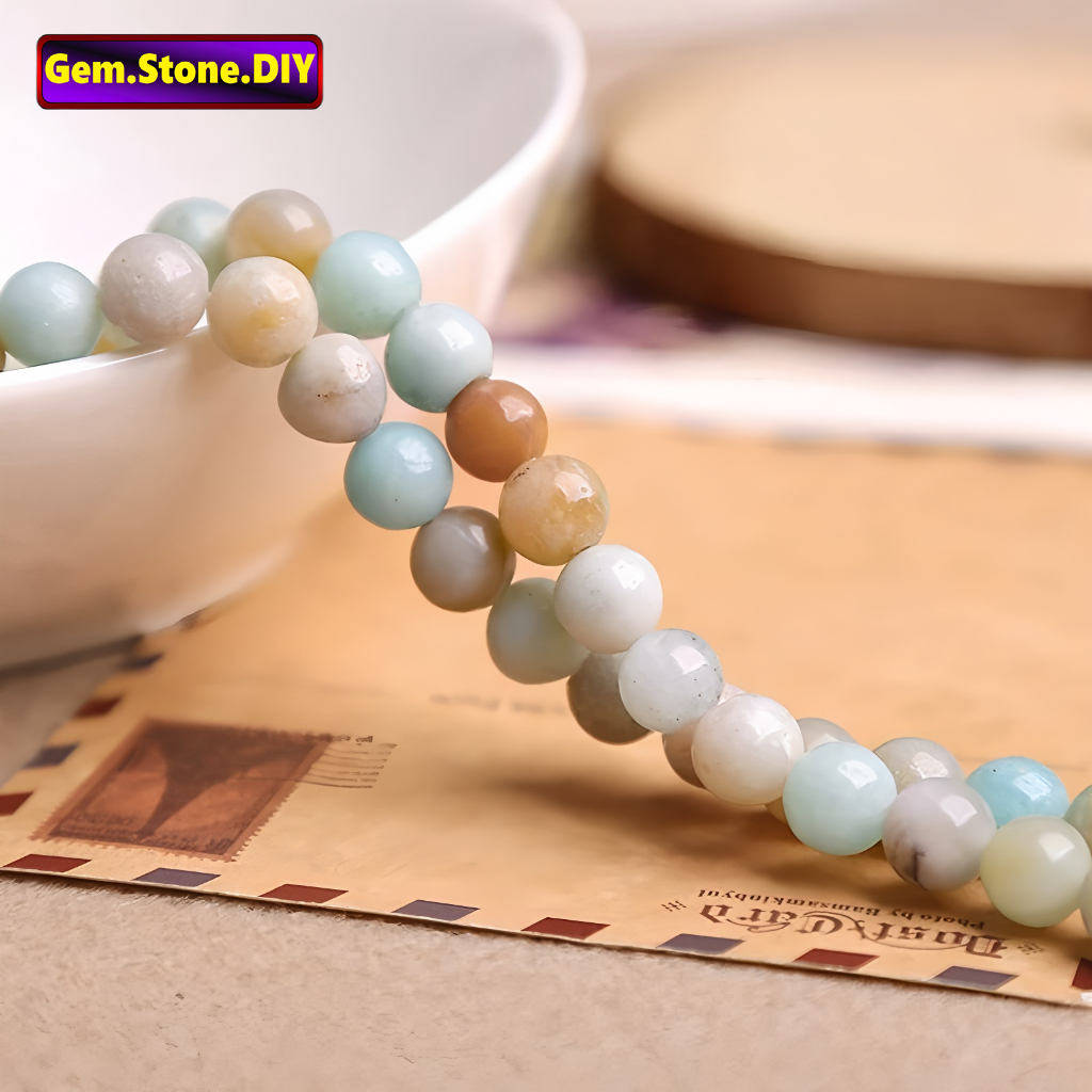 Chinese Amazonite Natural Stone，Loose Bead จีน อเมซอนไนท์ หินธรรมชาติ,หลวมลูกปัด ตัวเว้นวรรค สําหรับสร้อยข้อมือ/สร้อยคอ/แหวน/ต่างหู,ขายส่งทําด้วยมือ ทําเอง เครื่องประดับ,สร้อยข้อมือหินคริสตัลรักษา,ลูกปัดเจมสโตน ราคา ถูกที่สุด ดีลบีเคเค แกลเลอรีภาพที่ 3