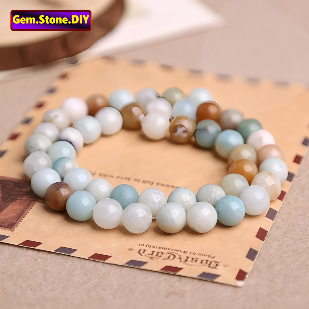 Chinese Amazonite Natural Stone，Loose Bead จีน อเมซอนไนท์ หินธรรมชาติ,หลวมลูกปัด ตัวเว้นวรรค สําหรับสร้อยข้อมือ/สร้อยคอ/แหวน/ต่างหู,ขายส่งทําด้วยมือ ทําเอง เครื่องประดับ,สร้อยข้อมือหินคริสตัลรักษา,ลูกปัดเจมสโตน ราคา ถูกที่สุด ดีลบีเคเค แกลเลอรีภาพที่ 4