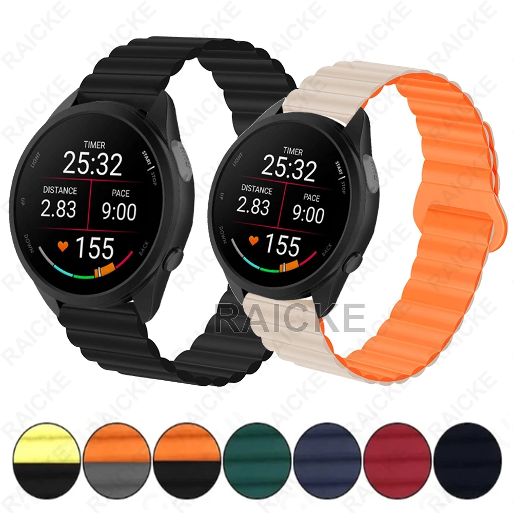 สายรัดข้อมือซิลิโคน 20 มม. สำหรับ Garmin vivoactive 5 6/3 Music / Forerunner 55/70/170/165/245/645/158/168 / Approach S50