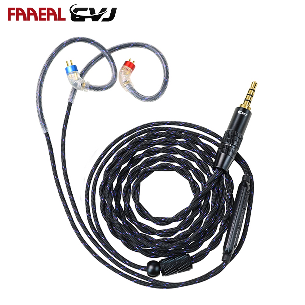 Faaeal CVJ LS200-S คู่ถัก Silver-plated หูฟังสาย HiFi Sound ชุดหูฟังอัพเกรดสาย 2Pin S 3.5 มม./4.4 มม