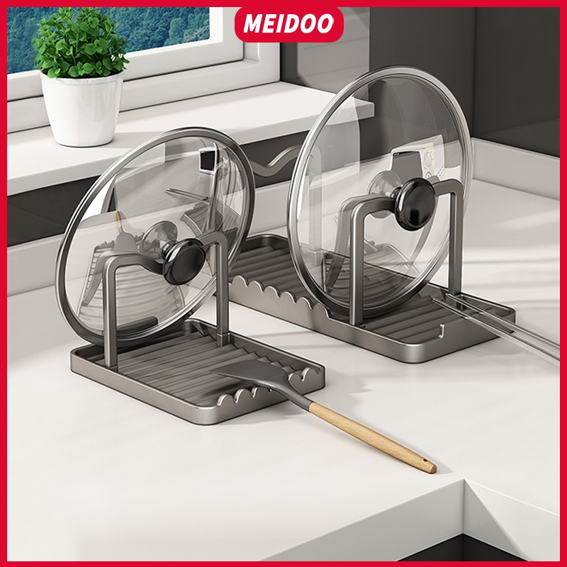 MEIDOO ชั้นวางของในครัวสามารถใช้วางฝาหม้อ พลั่ว ฯลฯ ทําให้ครัวสะอาดขึ้น และ เรียบร้อย