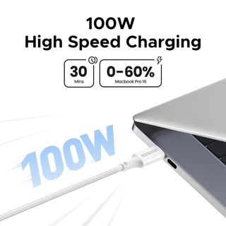 UGREEN PD100W USB-C ถึง USB-C ไนลอนถักสายชาร์จเร็วสําหรับ iPhone 16 17 Pro Max Pro Max 15 Pro Max Samsung S25 Ultra