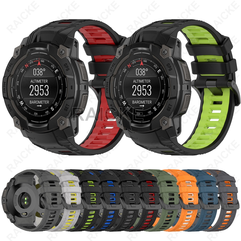 สายรัดข้อมือซิลิโคนแบบสปอร์ตระบายอากาศสําหรับ Instinct 3 Solar / AMOLED 45MM 50MM