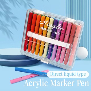 SeamiArt 24/36/60/72color Direct-liquid Acrylic Marker Pen set Soft Brush Tips Student Stationery