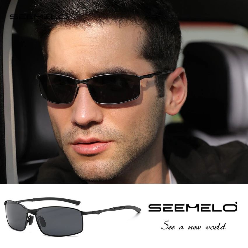 SEEMLO Mens แว่นตากันแดดโพลาไรซ์ Unisex แฟชั่นแว่นตากันแดด Retro ขับรถแว่นตากันแดด UV400 ขี่จักรยานขี่วิ่งสําหรับชาย