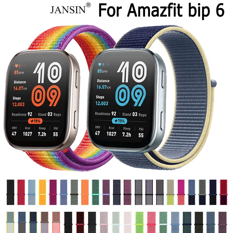 สายรัดข้อมือไนลอนทอสําหรับสายนาฬิกาอัจฉริยะ Amazfit Bip 5