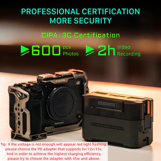 TILTA แบตเตอรี่กล้อง NP-FZ100 / NP-W235 / DMW-BLK22 / EN-EL15 / LP-E6 แบตเตอรี่กล้องดิจิตอล Charger สําหรับกล้อง Sony a7m4 a7c2 ZV-E1 a6000