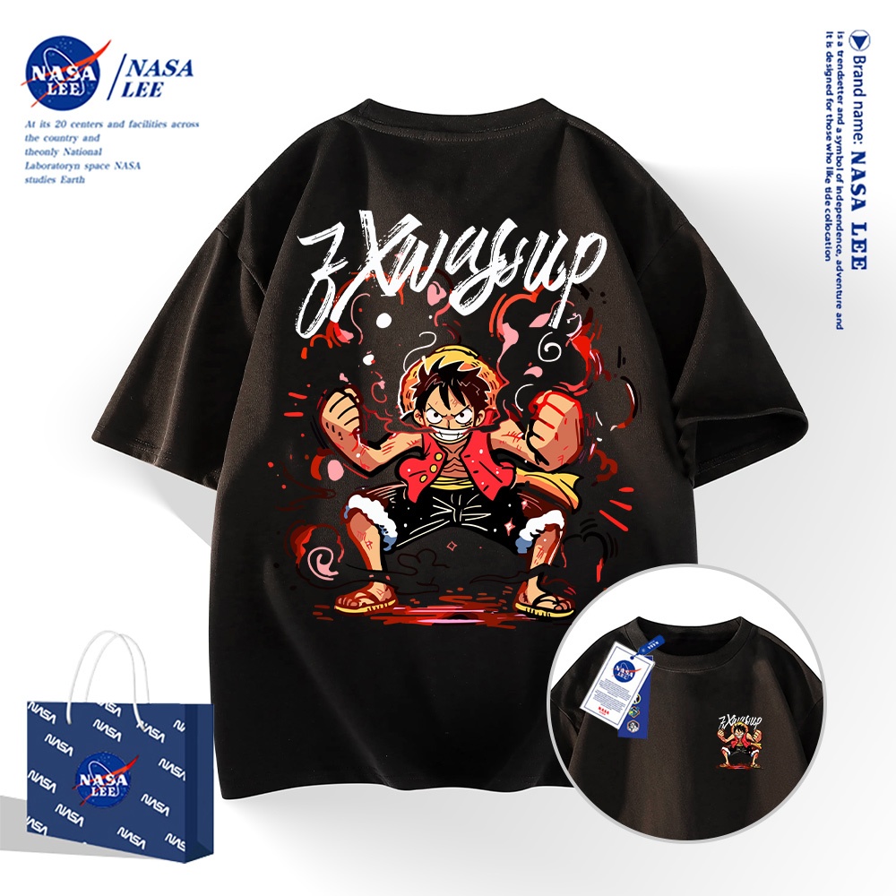 NASAเสื้อยืดลูฟี่แคปเว่น คอลแลบคูลๆ 2025 ผ้าฝ้ายพิมพ์ลายหลังสุดเท่