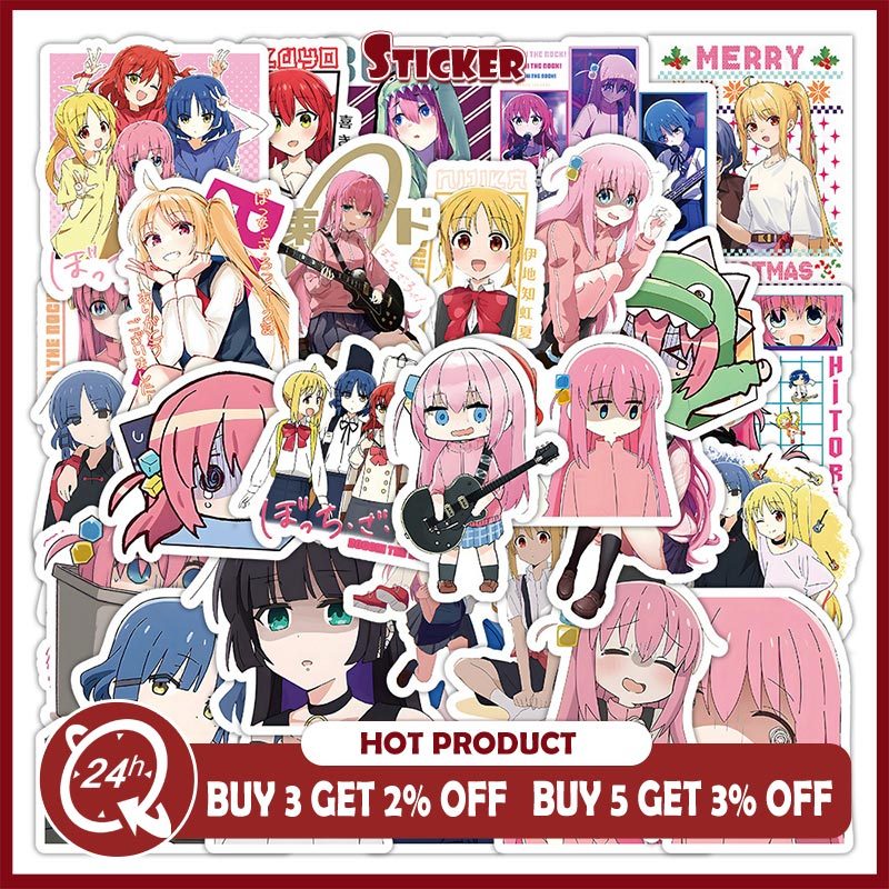 50pcs BOCCHI THE ROCK อะนิเมะสติกเกอร์สาวน่ารัก Gotoh Hitori Decal DIY สติกเกอร์โทรศัพท์ของเล่นเด็ก
