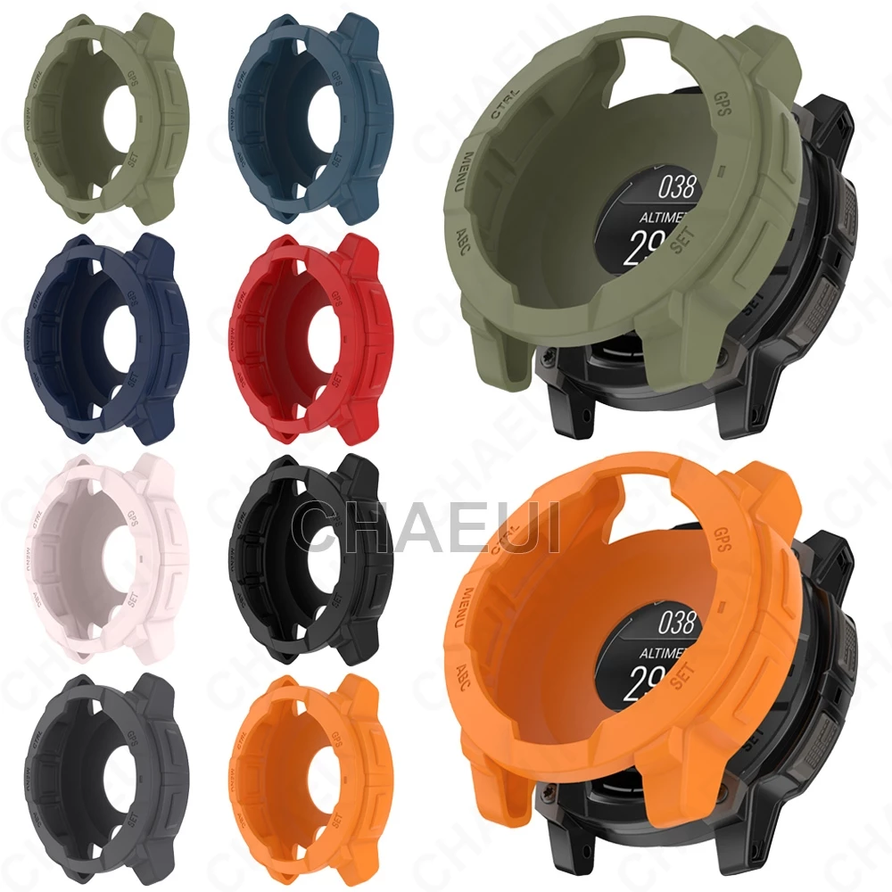 เคสซิลิโคนเปลือกป้องกันครึ่งฝาครอบอุปกรณ์เสริมสําหรับ Garmin Instinct 3 45mm 50mm / Instinct E 40mm 45mm