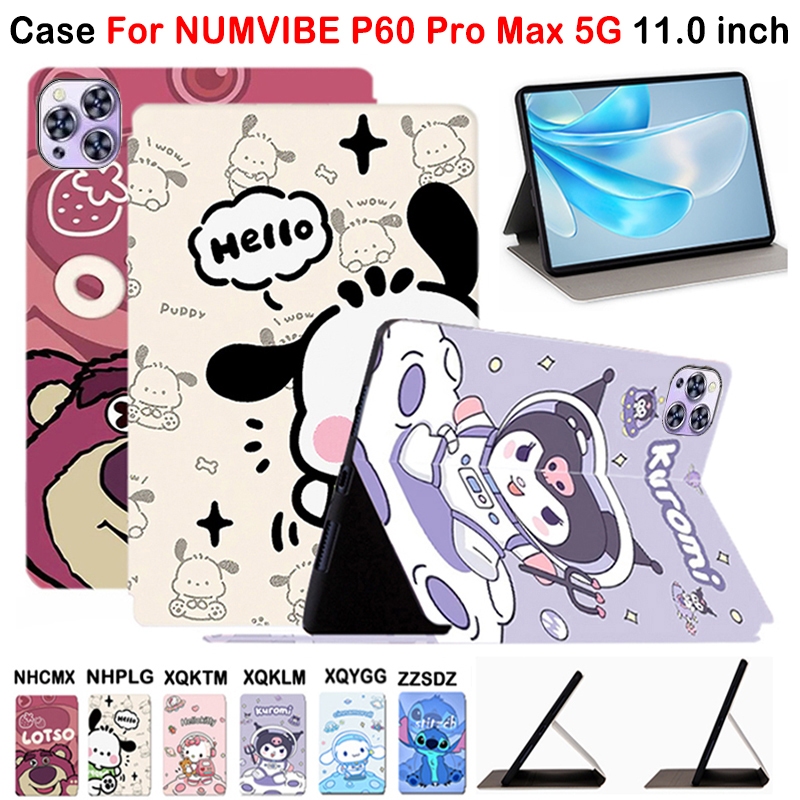 สําหรับ NUMVIBEIBE P60 Pro Max 5G 11.0 นิ้วคุณภาพสูงหนัง PU กันเหงื่อลื่นฝาครอบ NUMVIBE P60 Pro Max 5G 11.0 "แฟชั่นทาสีรูปแบบแท็บเล็ตกรณี