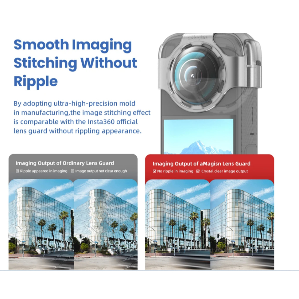 AMagisn Anti-fog Snap-on เลนส์สําหรับ Insta360 X3 ซิลิโคนหัวเข็มขัดป้องกันกรณีป้องกันหน้าจอวงเล็บกล้องอุปกรณ์เสริม