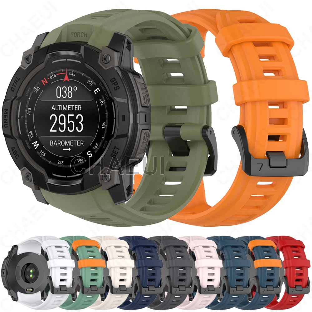สายซิลิโคนกีฬานาฬิกาสร้อยข้อมืออุปกรณ์เสริมสําหรับ Garmin Instinct 3 50mm 45mm / Instinct E 45mm 40mm