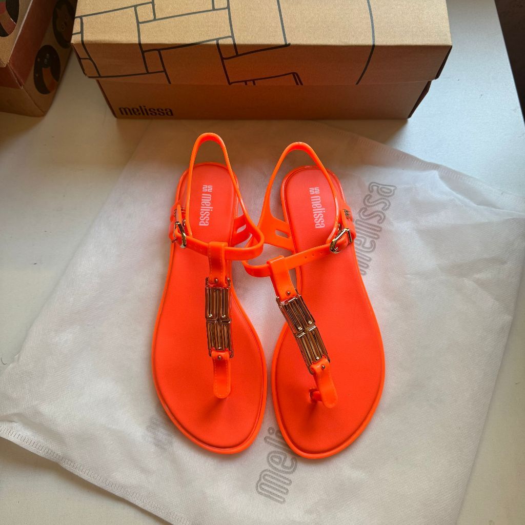 Brazil Melissa Flip-Flops รองเท้าแตะโลหะรองเท้าเจลลี่แบน ราคา ถูกที่สุด ดีลบีเคเค แกลเลอรีภาพที่ 5
