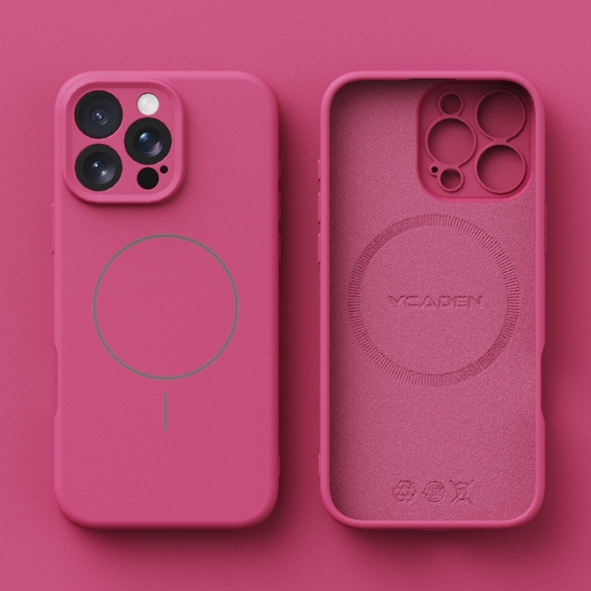 【Thin circles/Silicone soft case/pitaya color】เคส compatible for iPhone x xr xs max 16E 11 12 13 14 15 16 pro max case
