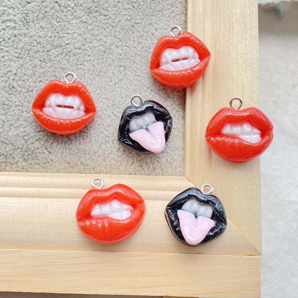 10ชิ้นของเรซิ่นน่ารัก3งจี้ปากน่ารักทําเองเครื่องประดับอุปกรณ์เสริม