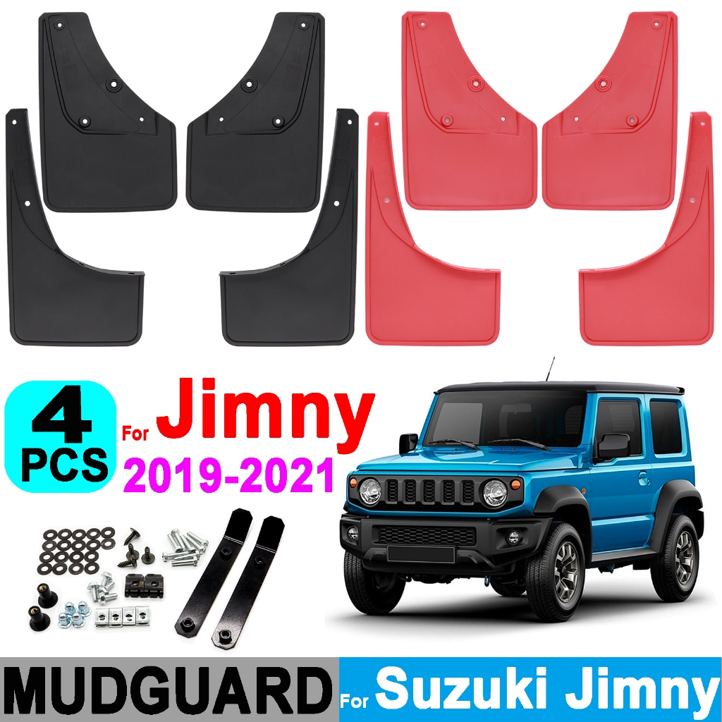 4 ชิ้น Mudflaps Mud Flaps Flap Splash Guards Mudguards สําหรับ Suzuki Jimny Sierra JB64 JB74 2019 2020 2021 Fender Liner ด้านหน้าด้านหลัง